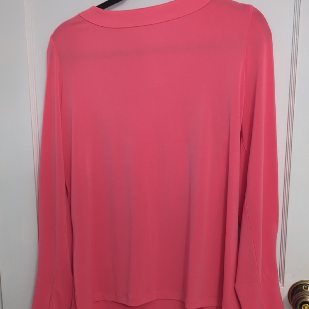 Banana Republic Sz L Vibrant Pink Long Sleeve Blouse - Picture 5 of 5